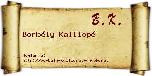 Borbély Kalliopé névjegykártya